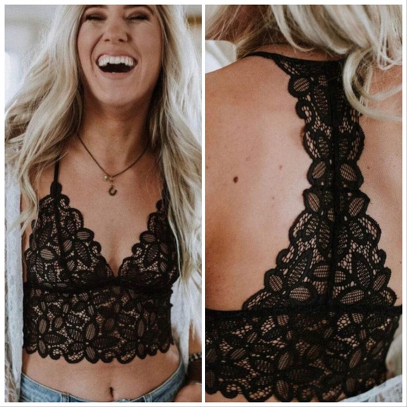 Other - Black Crochet Lace Bralette